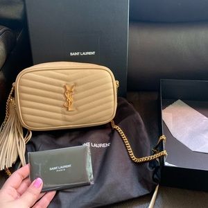 YSL Lou Mini Grain de Poudre Camera Crossbody Bag